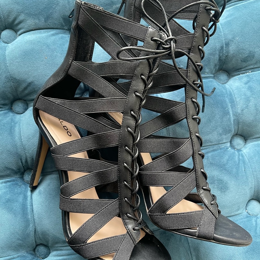 Aldo Black Strappy Heels for Women - Picture 9 of 9